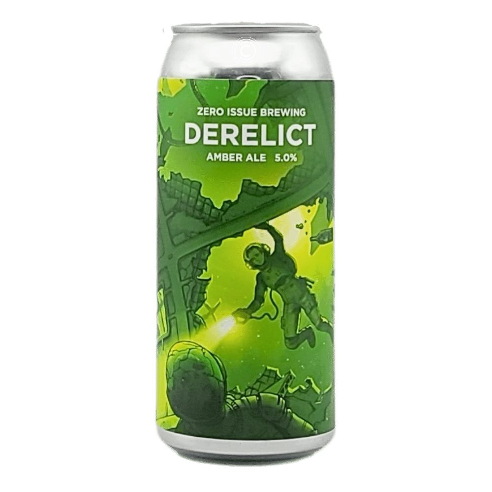 Derelict Amber Ale by Zero Issue Brewing, beer label