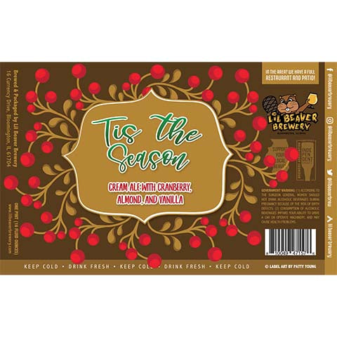 Lil Beaver Tis the Season Cream Ale by Lil Beaver Brewery, beer label