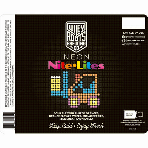 Wiley Roots Neon Nite-Lites Sour Ale by Wiley Roots Brewing Co, beer label