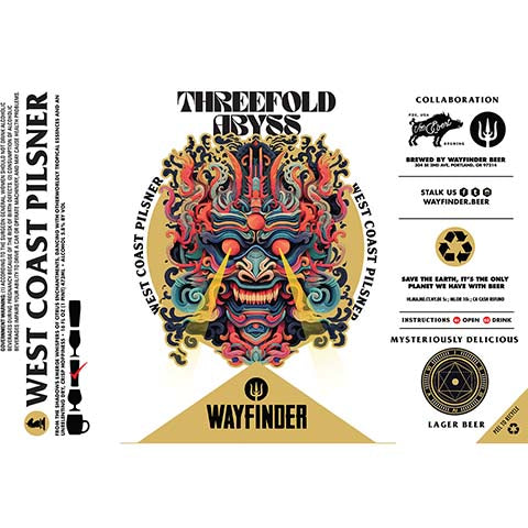 Wayfinder Threefold Abyss Pilsner by Wayfinder Beer, beer label