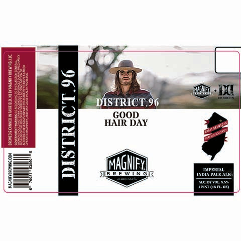 Magnify District .96 Good Hair Day Imperial IPA by Magnify Brewing Company, beer label