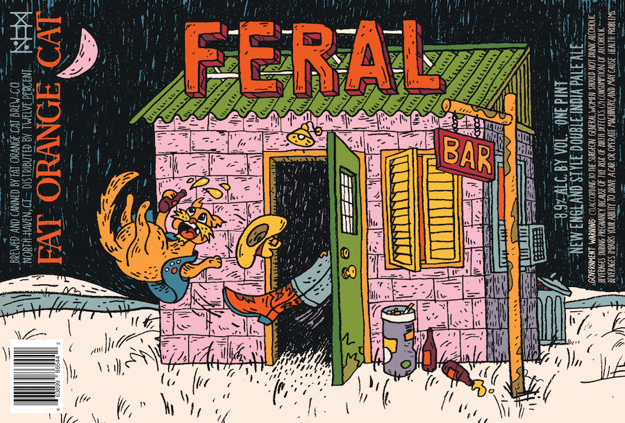 Fat Orange Cat Feral DIPA by Fat Orange Cat Brew Co, beer label