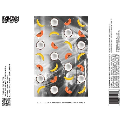 Evil Twin Solution Illusion Bodega Smoothie Sour by Evil Twin Brewing, beer label