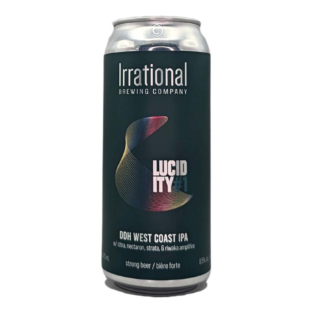 Lucidity Double Dry Hopped West Coast IPA by Irrational Brewing Company, beer label