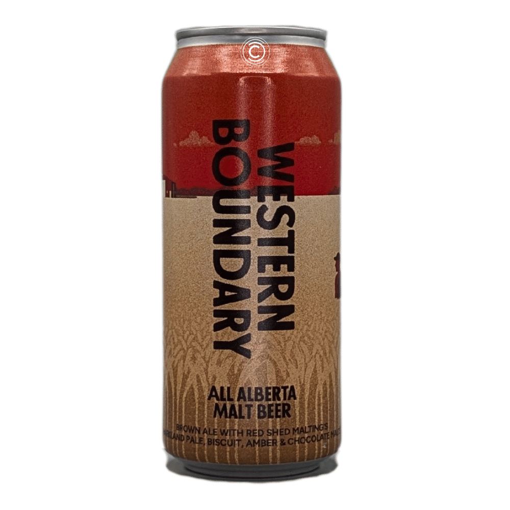 Western Boundary All Alberta Malt Beer Brown Ale by Born Brewing Co., beer label