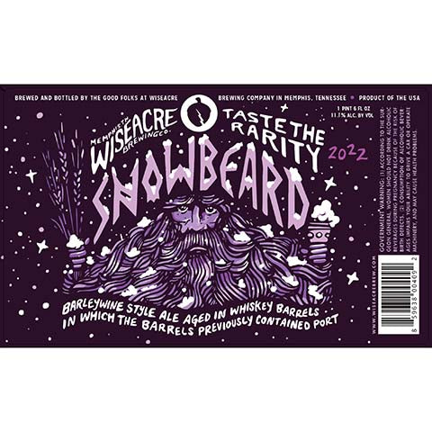 Wiseacre Snowbeard Barleywine Ale by Wiseacre Brewing Co, beer label