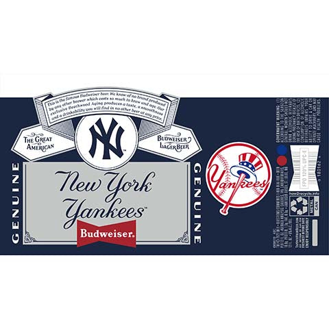 Budweiser New York Yankees by Anheuser-Busch, beer label