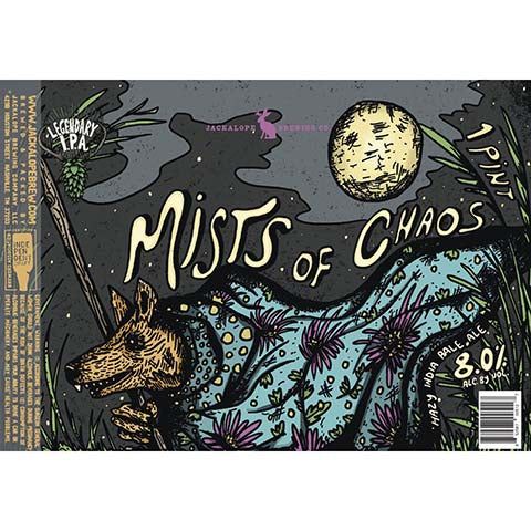 Jackalope Mists of Chaos IPA by Jackalope Brewing Co., beer label