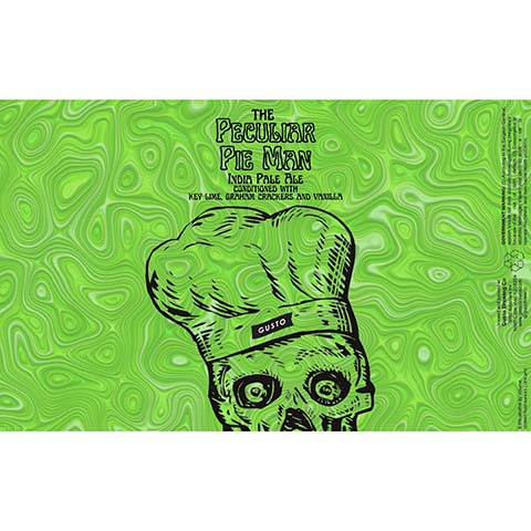 Gusto The Peculiar Pie Man IPA by Gusto Brewing Co., beer label