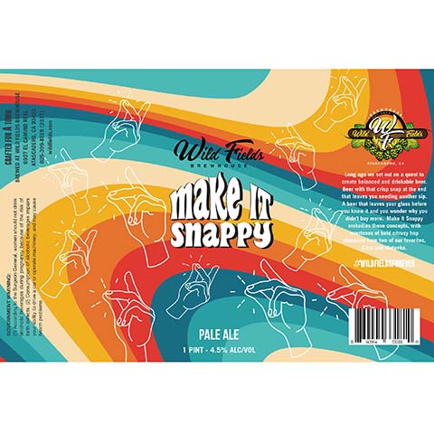 Wild Fields Make It Snappy Pale Ale by Wild Fields Brewhouse, beer label