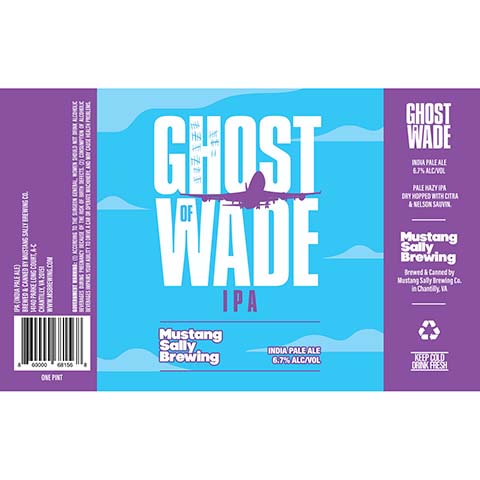 Mustang Sally Ghost of Wade IPA by Mustang Sally Brewing Co, beer label