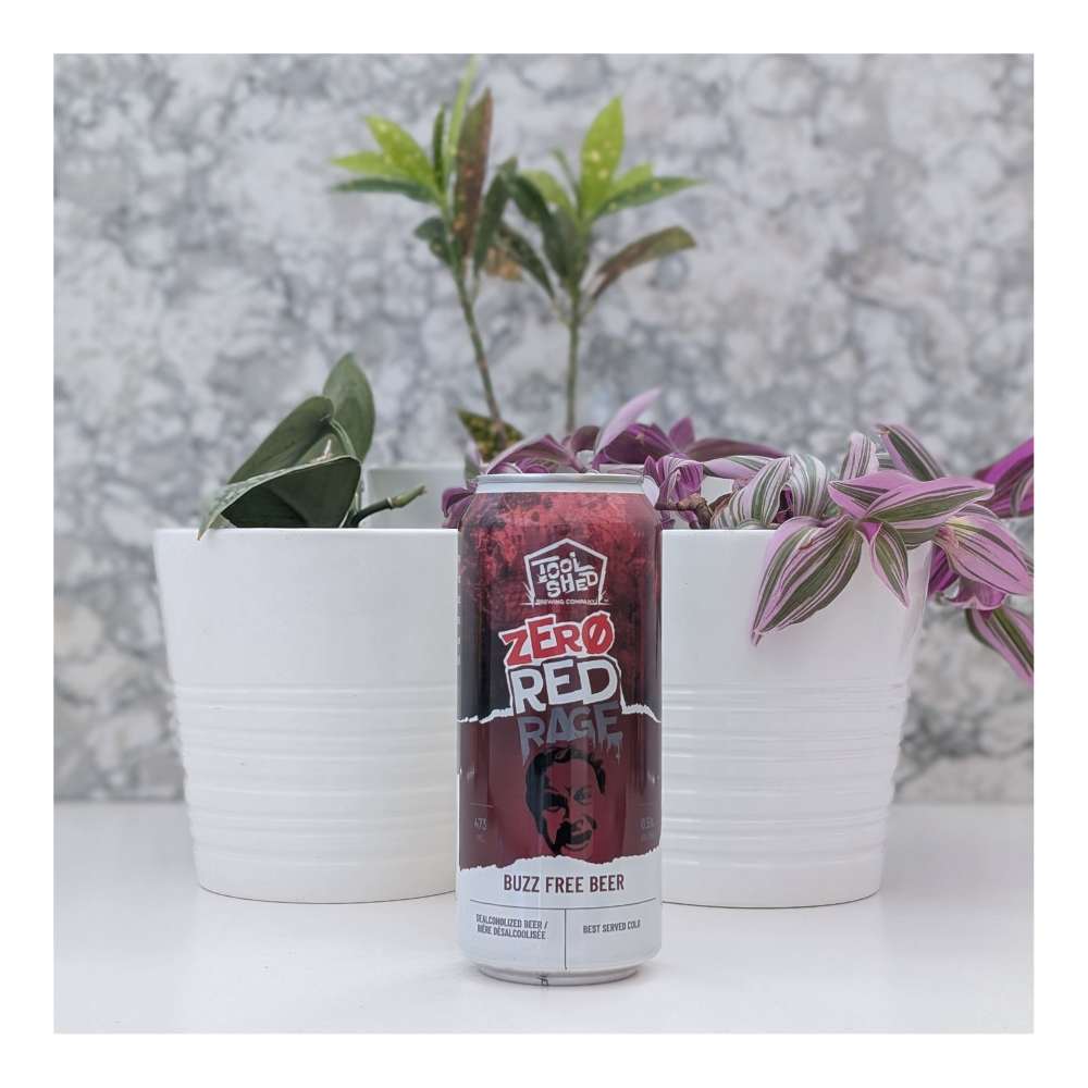 Zero Red Rage Non-Alcoholic by Tool Shed Brewing Company, beer label