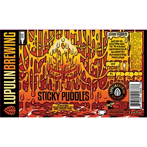 Lupulin Sticky Puddles Sex On The Beach Sour Ale by Lupulin Brewing, beer label