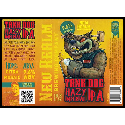 New Realm Tank Dog Hazy Imperial IPA by New Realm Brewing, beer label