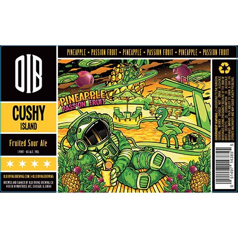 Old Irving Cushy Island Fruited Sour Ale by Irving Brewing Co., beer label