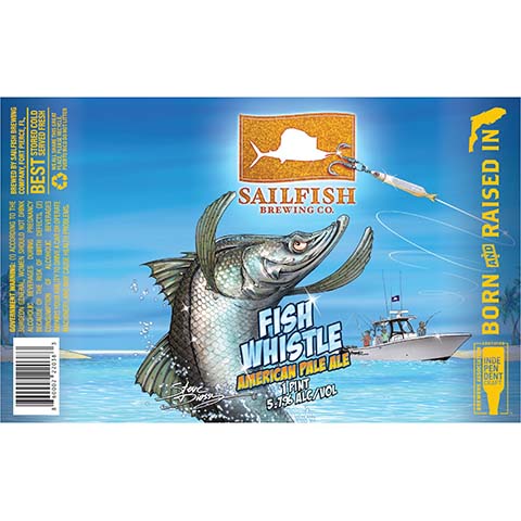 Sailfish Fish Whistle American Pale Ale by Sailfish Brewing Co., beer label