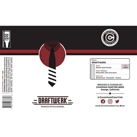 Chapman Crafted Draftwerk Munich Dunkel by Chapman Crafted Beer, beer label