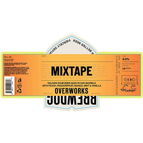 Brewdog Overworks Mixtape Golden Sour Ale by BrewDog, beer label