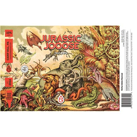 Ever Grain Jurassic Jooose Triple IPA by Ever Grain Brewing Co, beer label