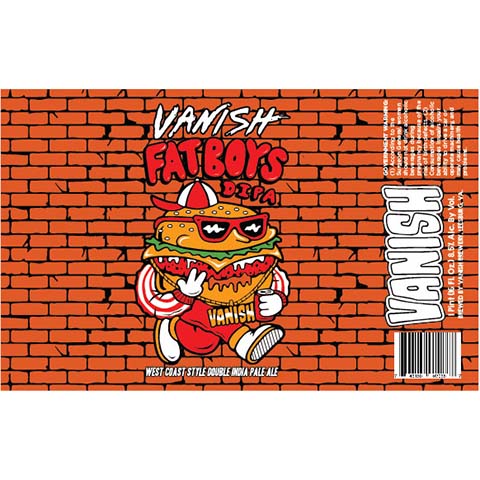 Vanish Fatboys DIPA by Vanish Brewery, beer label