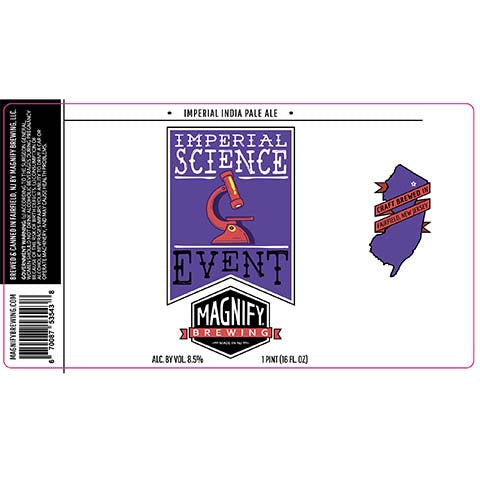 Magnify Imperial Science Event Imperial IPA by Magnify Brewing Company, beer label