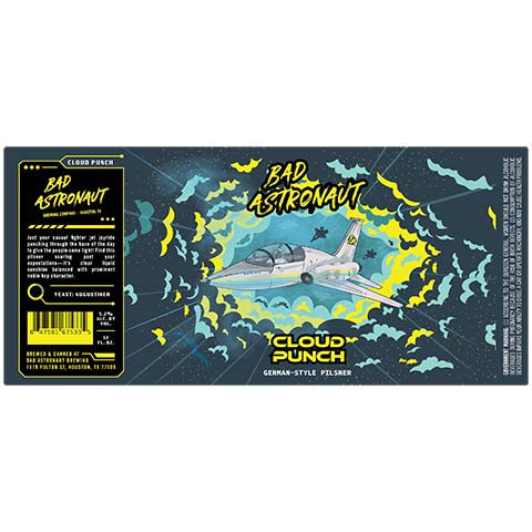 Bad Astronaut Cloud Punch Pilsner by Bad Astronaut Brewing, beer label