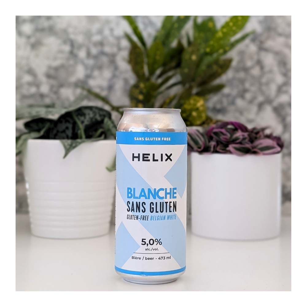 Gluten-Free Blanche Belgian White by Helix - Bière Sans Gluten, beer label