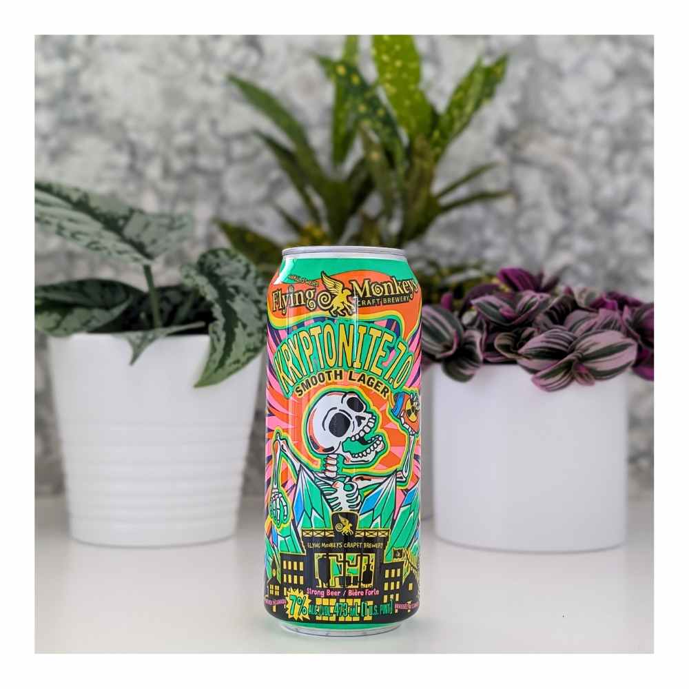 Kryptonite 7.0 Smooth Lager by Flying Monkeys Craft Brewery, beer label
