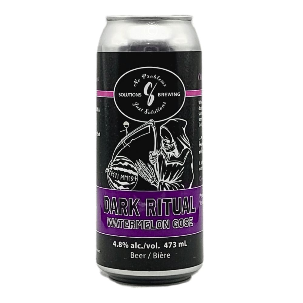 Solutions Brewing Dark Ritual Watermelon Gose by Irrational Brewing Company, beer label