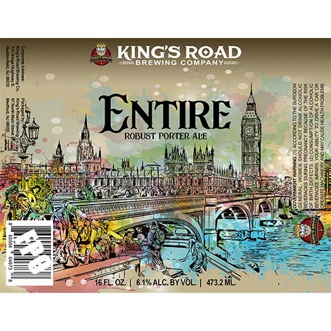King's Road Entire Robust Porter Ale by King's Road Brewing Company, beer label