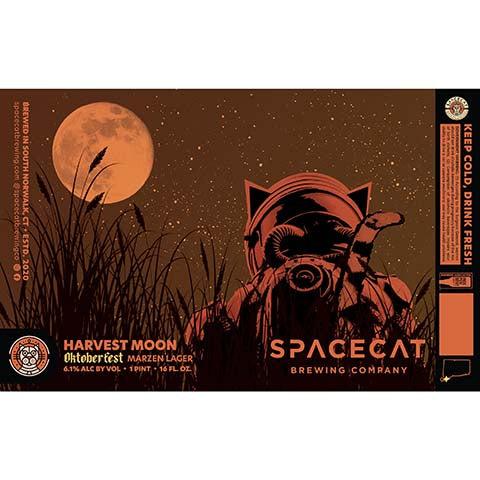 Spacecat Harvest Moon Marzen Lager by Spacecat Brewing Company, beer label