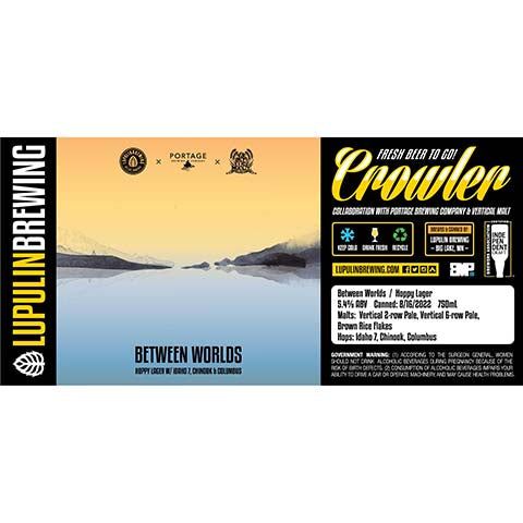 Lupulin Between Worlds Hoppy Lager by Lupulin Brewing, beer label