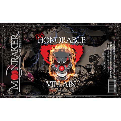 Moonraker Dishonorable Villain TIPA by Moonraker Brewing Co, beer label