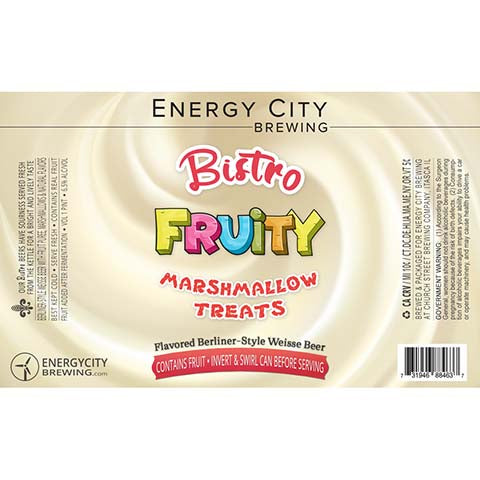 Energy City Bistro Fruity Marshmallow Treats Sour by Energy City Brewing, beer label