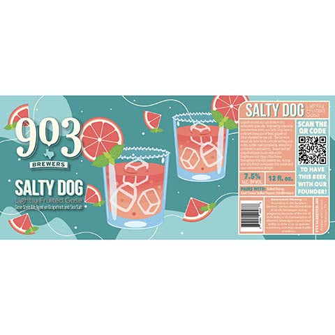 903 Brewers Salty Dog Lightly Fruited Gose Ale by 903 Brewers, beer label