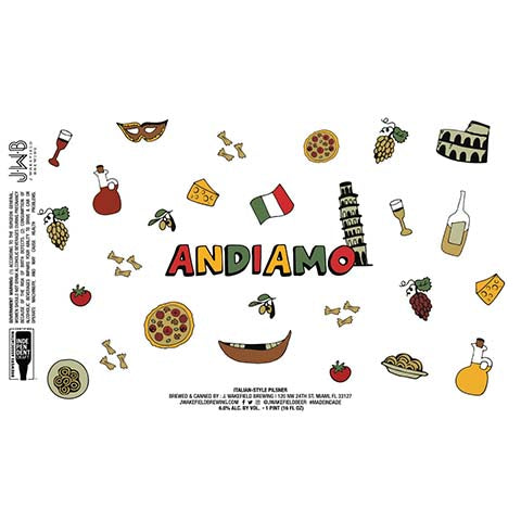 J. Wakefield Andiamo Pilsner by J Wakefield Brewing, beer label