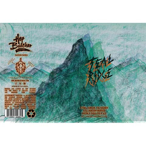 Hop Butcher Teal Ridge DIPA by Hop Butcher For the World, beer label