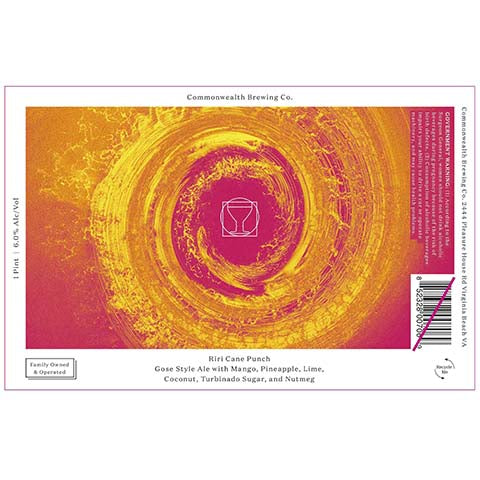 Commonwealth Riri Cane Punch Gose Ale by Commonwealth Brewing Co., beer label