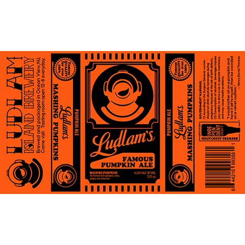 Ludlam Ludlam's Mashing Pumpkins Pumpkin Ale by Ludlam Island Brewery, beer label