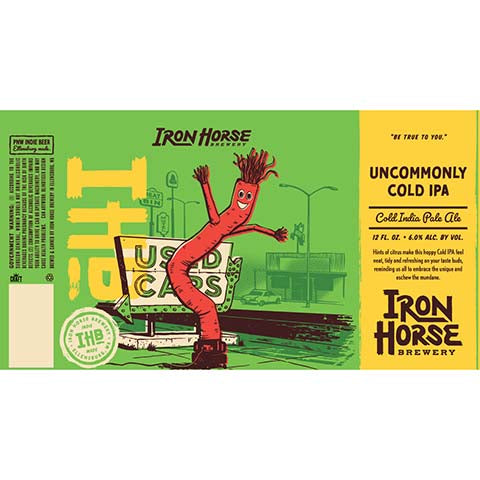 Iron Horse Uncommonly Cold IPA by Iron Horse Brewery, beer label