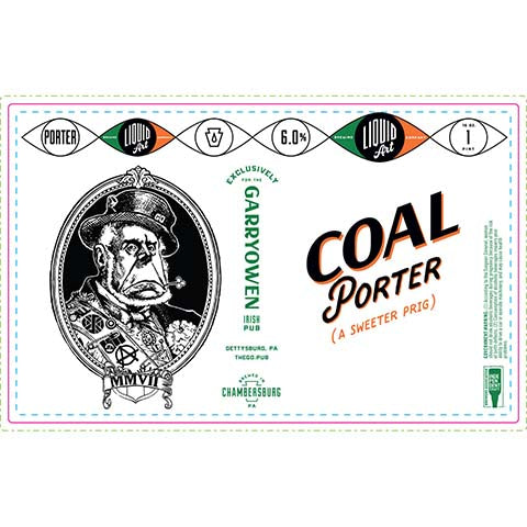 Liquid Art Coal Porter by Liquid Art Brewing Company, beer label