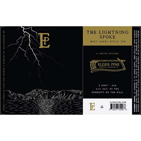 Elder Pine The Lightning Spoke West Coast IPA by Elder Pine Brewing & Blending Co., beer label