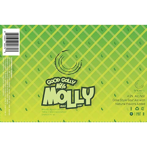 Triple C Good Golly Miss Molly Pickle Gose by Triple C Brewing, beer label