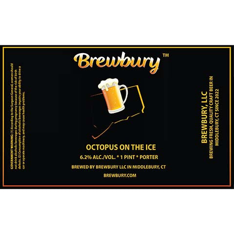 Brewbury Octopus On The Ice Porter by Brewbury, beer label