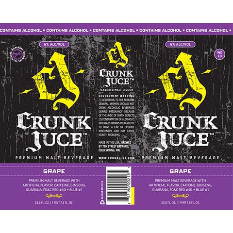 Crunk Juce Grape by 7th Street Brewing, beer label
