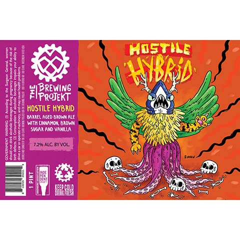 The Brewing Projekt Hostile Hybrid Brown Ale by The Brewing Projekt, beer label