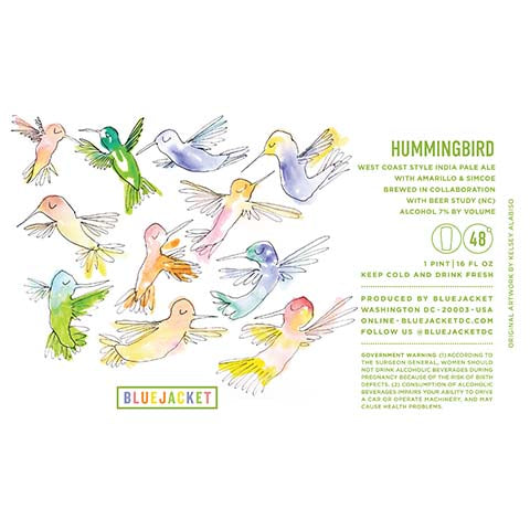 Bluejacket Hummingbird IPA by Bluejacket, beer label