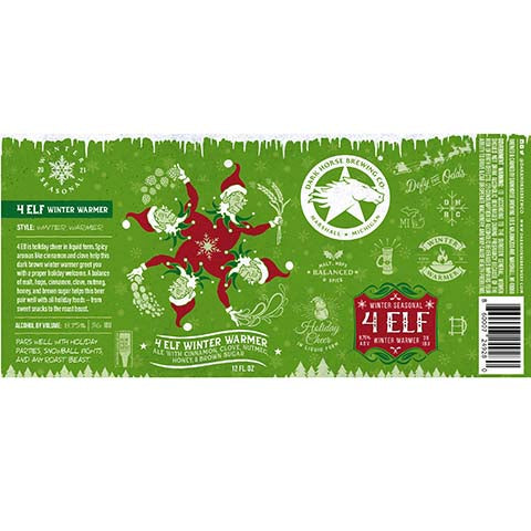 Dark Horse 4 Elf Winter Warmer Ale by Darkhorse Brewing, beer label