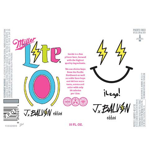 Miller Lite J Balvin Pilsner by Miller Brewing Company, beer label