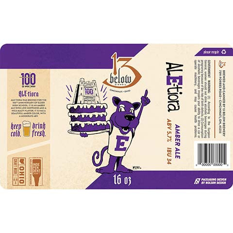 13 Below Anniversary Ale-tiora Amber Ale by 13 Below Brewery, beer label